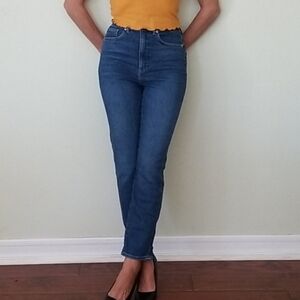 EXPRESS super high rise ankle jeans